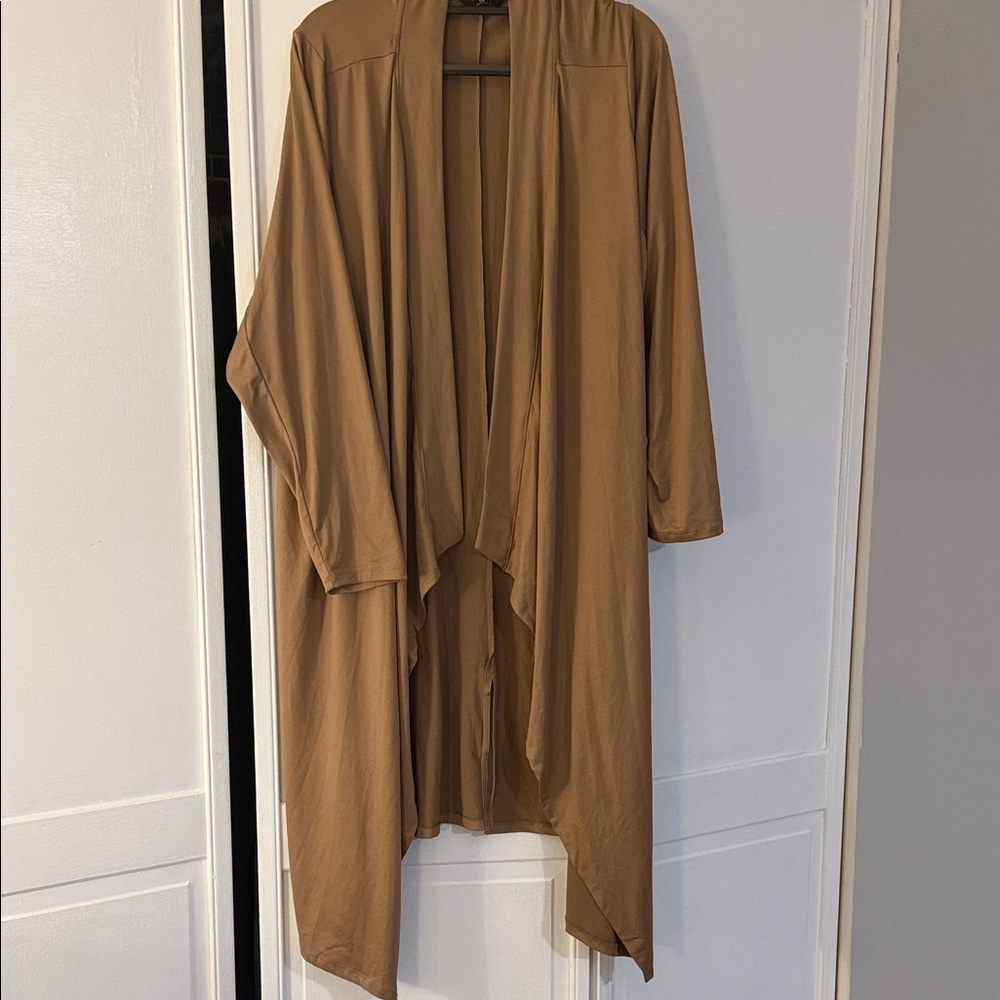 Tan Open Front Drape Cardigan brand new